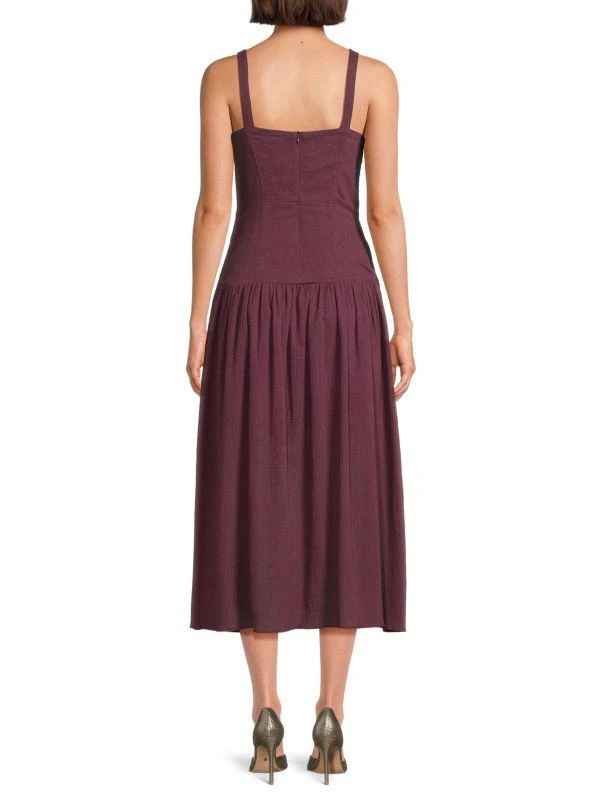 AREA Karin Solid A-line Midi Dress 2