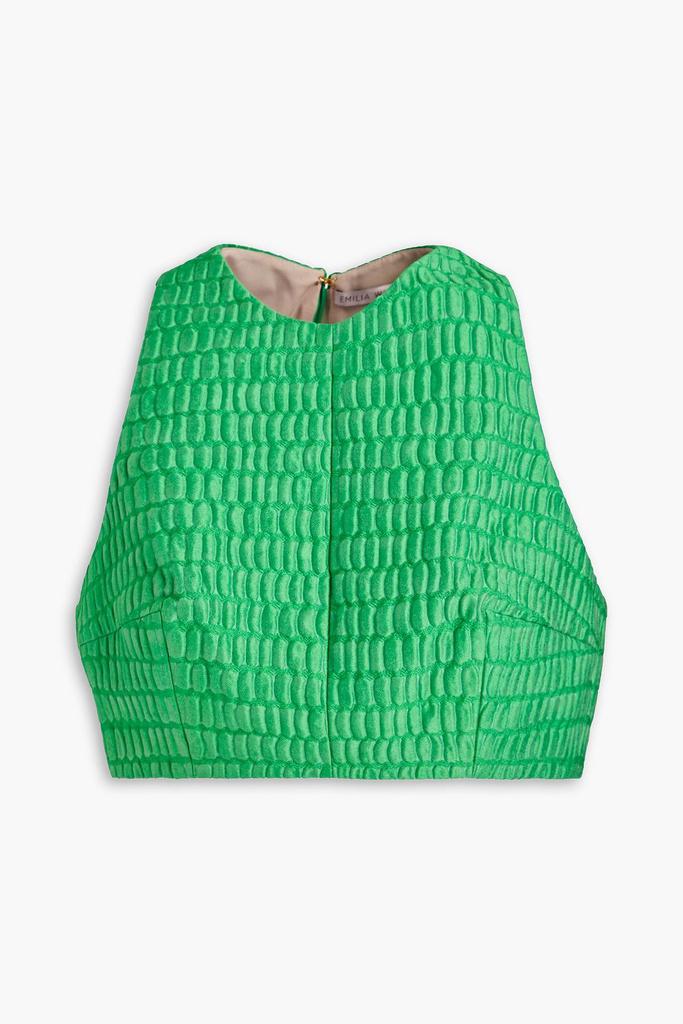 Emilia Wickstead Cropped cotton-blend cloqué top