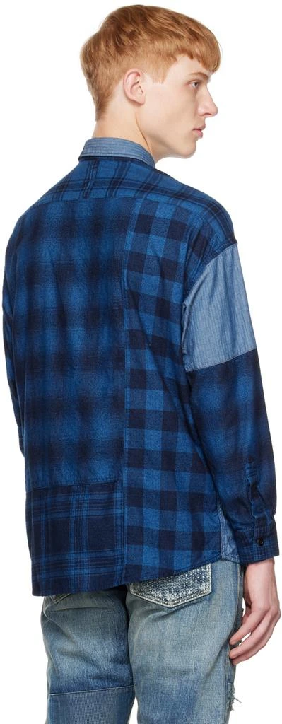 FDMTL Blue Plaid Patchwork Shirt 3