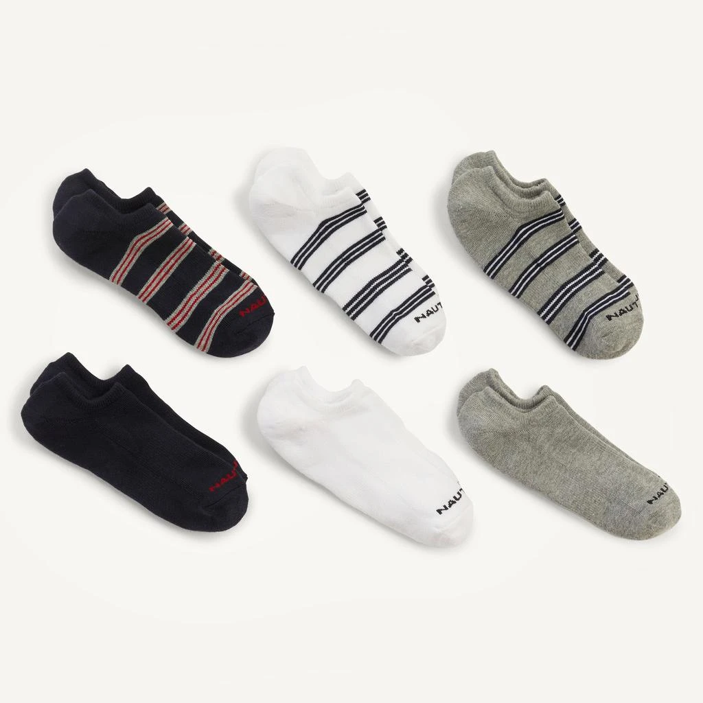 Nautica Mens Striped Liner Socks, 6-Pack 2