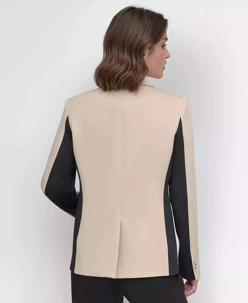 DKNY Women's Two-Tone One-Button Colorblock Blazer 3