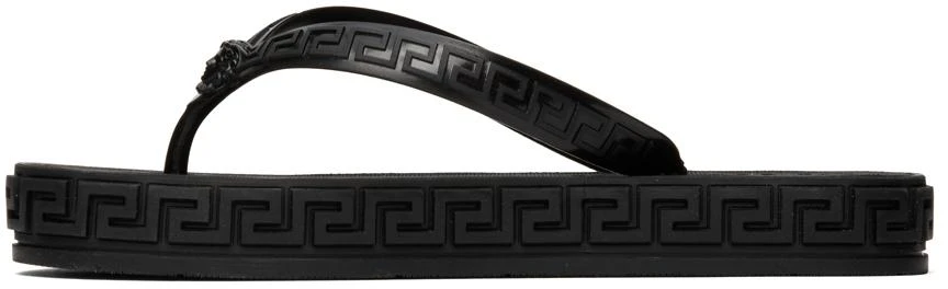 Versace Black Greca Sandals 3