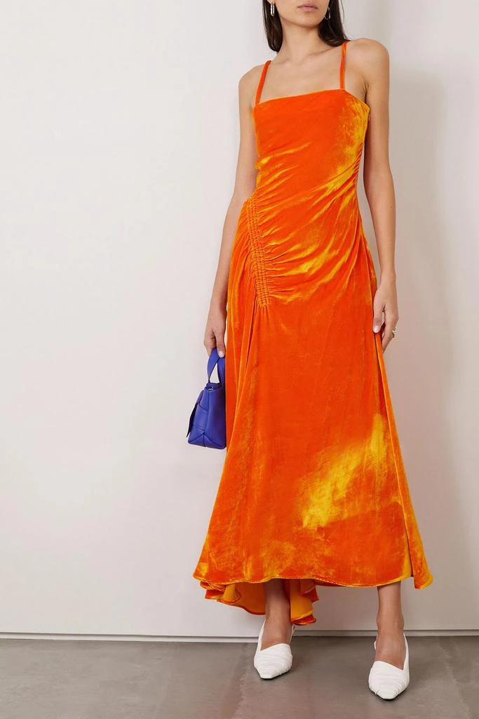Proenza Schouler Gathered velvet maxi dress 2