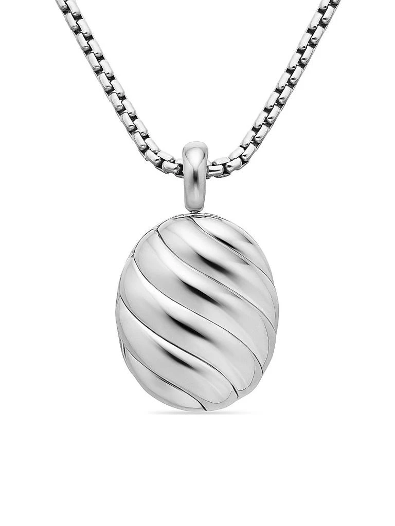 David Yurman Sculpted Cable Locket in Sterling Silver, 27mm 1