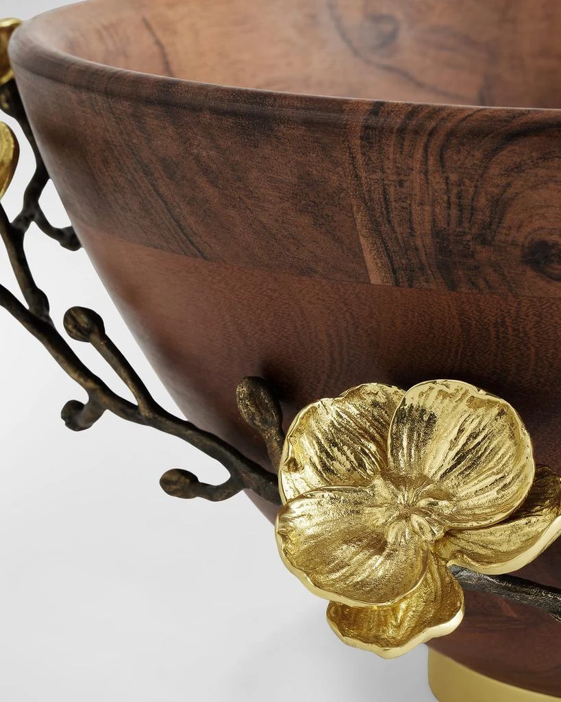 Michael Aram Gold Orchid Wooden Bowl 4