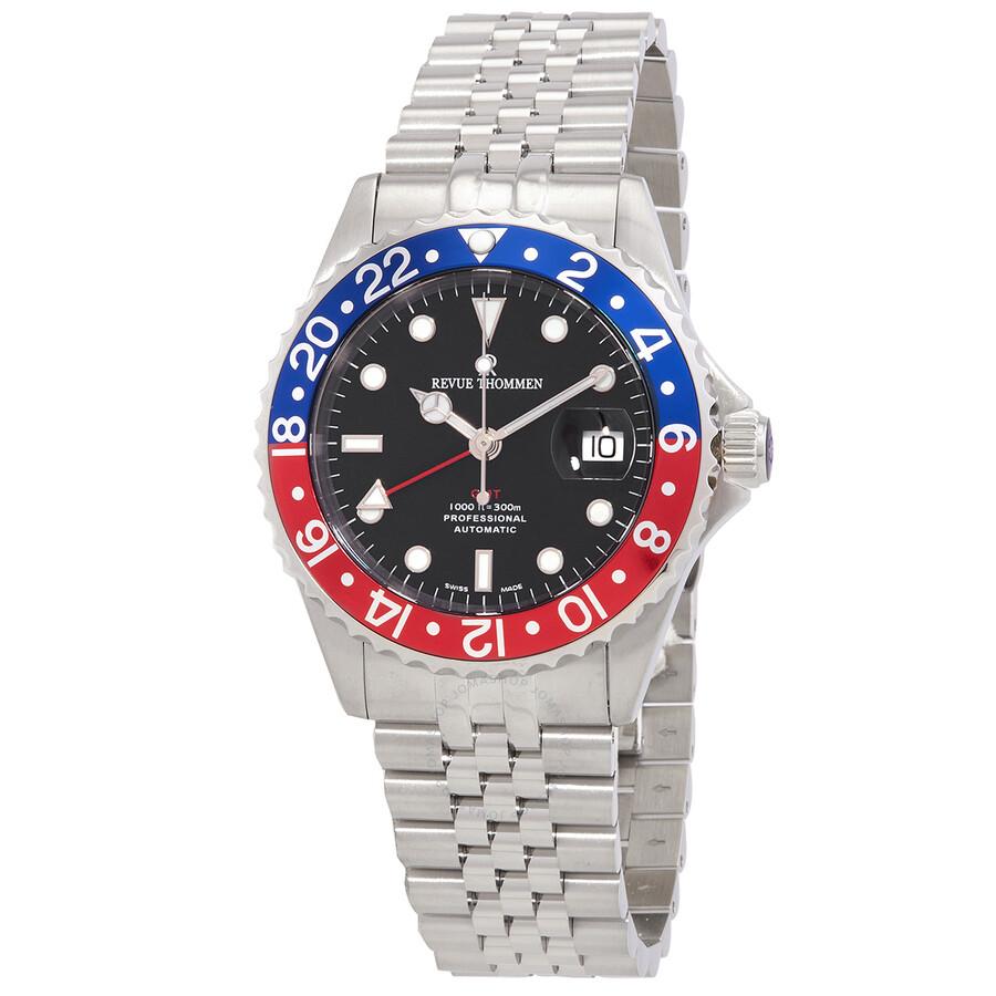Revue Thommen Diver GMT Automatic Black Dial Men's Watch 17572.2235