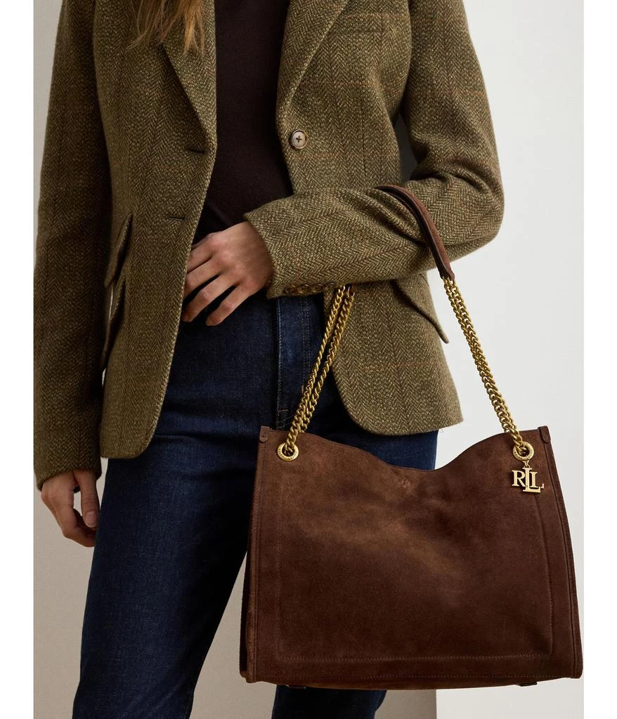 Ralph Lauren Suede Large Bradley Shopper Tote Bag 6