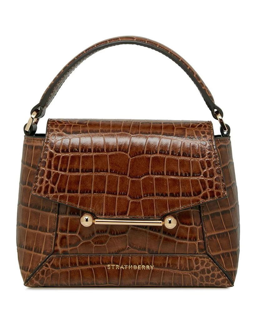 Strathberry Mosaic Nano Soft Embossed Croc Top Handle Bag 1