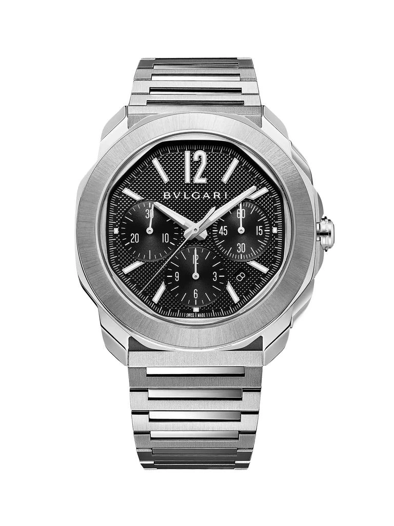 BVLGARI Octo Roma Stainless Steel Chronograph Bracelet Watch 1