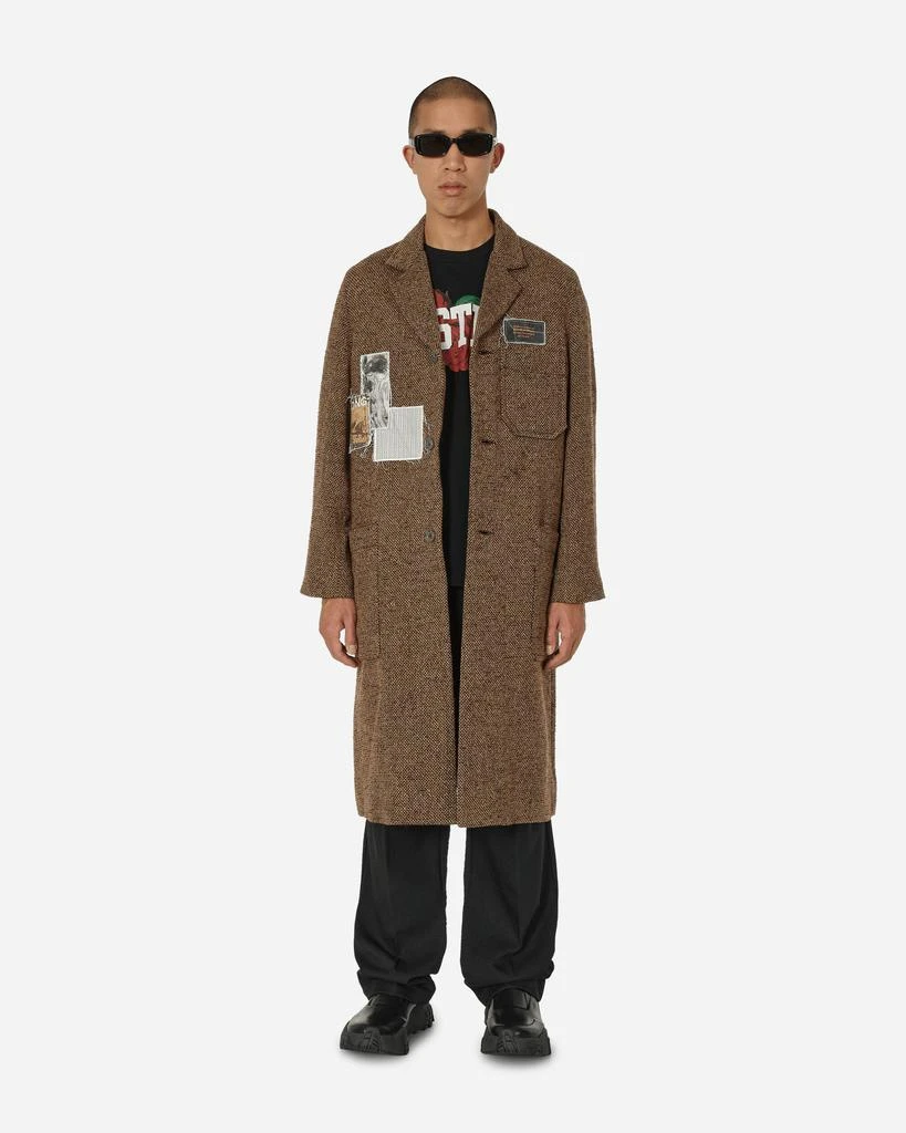 Song for the Mute High Lapel Raglan Coat Brown 1