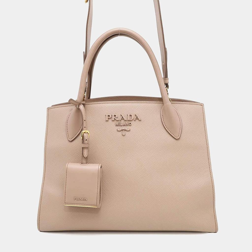 トートバッグ PRADA SKY BLUE/CARAMEL CROCHET TOTE BAG WITH LOGO Prada Sky blue/caramel crochet tote bag with logo | TheDoubleF