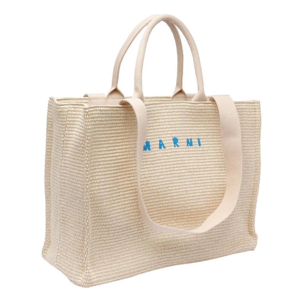 Marni Marni Logo Embroidered Woven Tote Bag 3