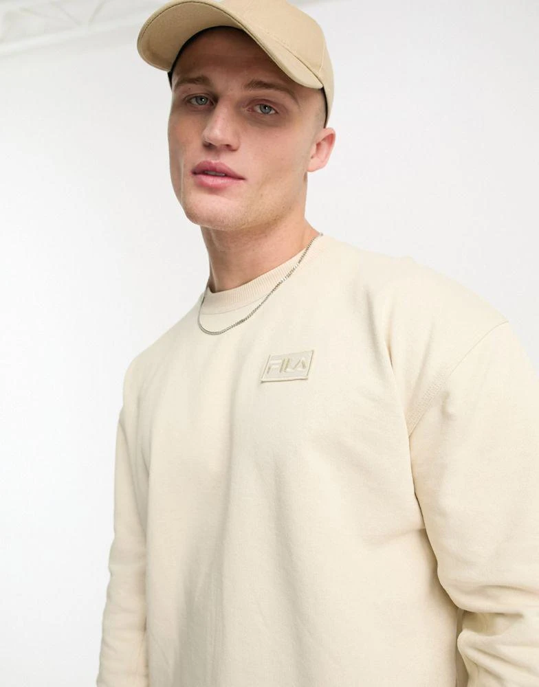 Fila Fila unisex Trev sweatshirt with seam detail in oatmeal 3