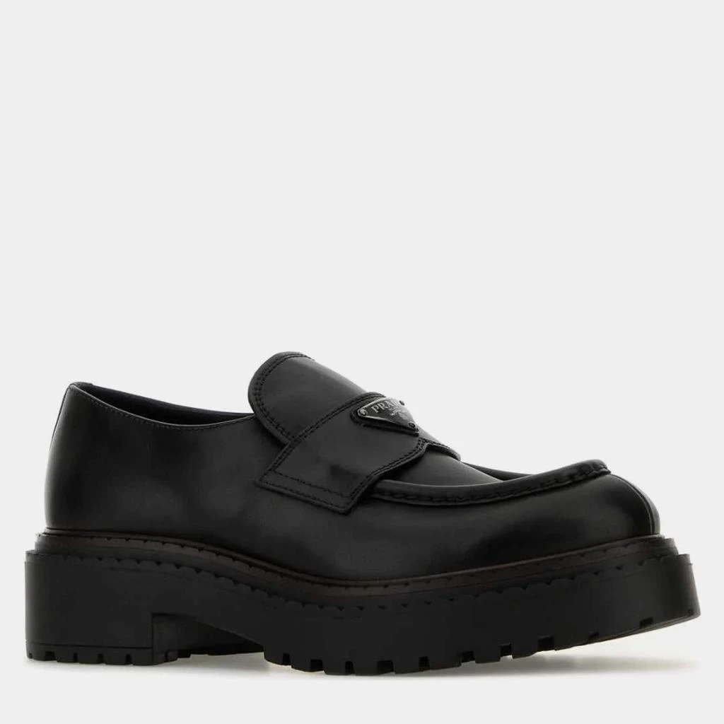 Prada Prada Black Leather Lifestyle Platform Loafers EU 41 2