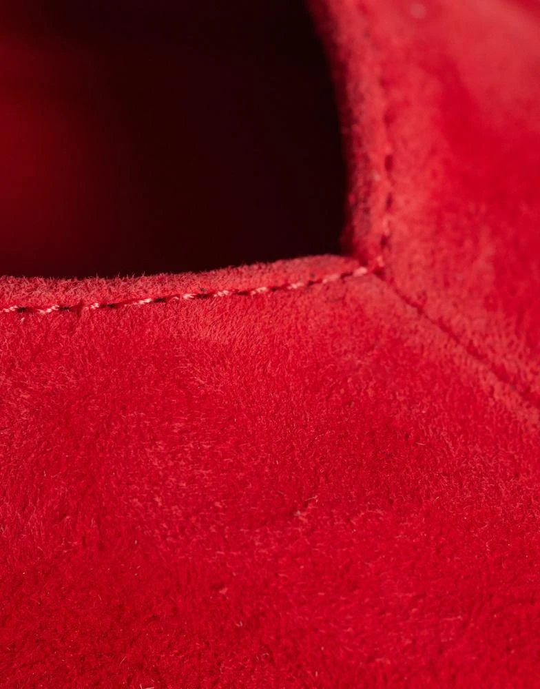 ASOS ASOS DESIGN Lawn premium suede ballets in red 3