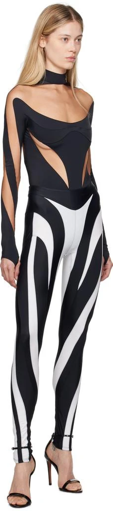 Mugler Black & White Spiral Leggings 4