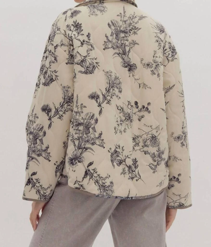entro Layers Of Love Floral Quilted Jacket In Ecru 2