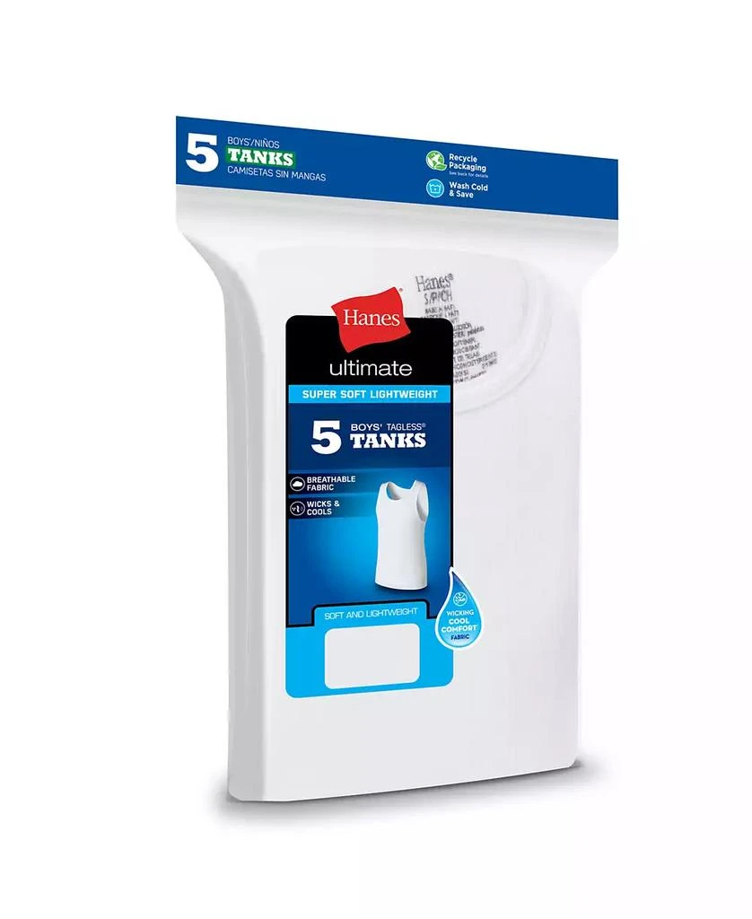 Hanes Big Boys Ultimate Cotton Blend Tank, Pack of 5 2