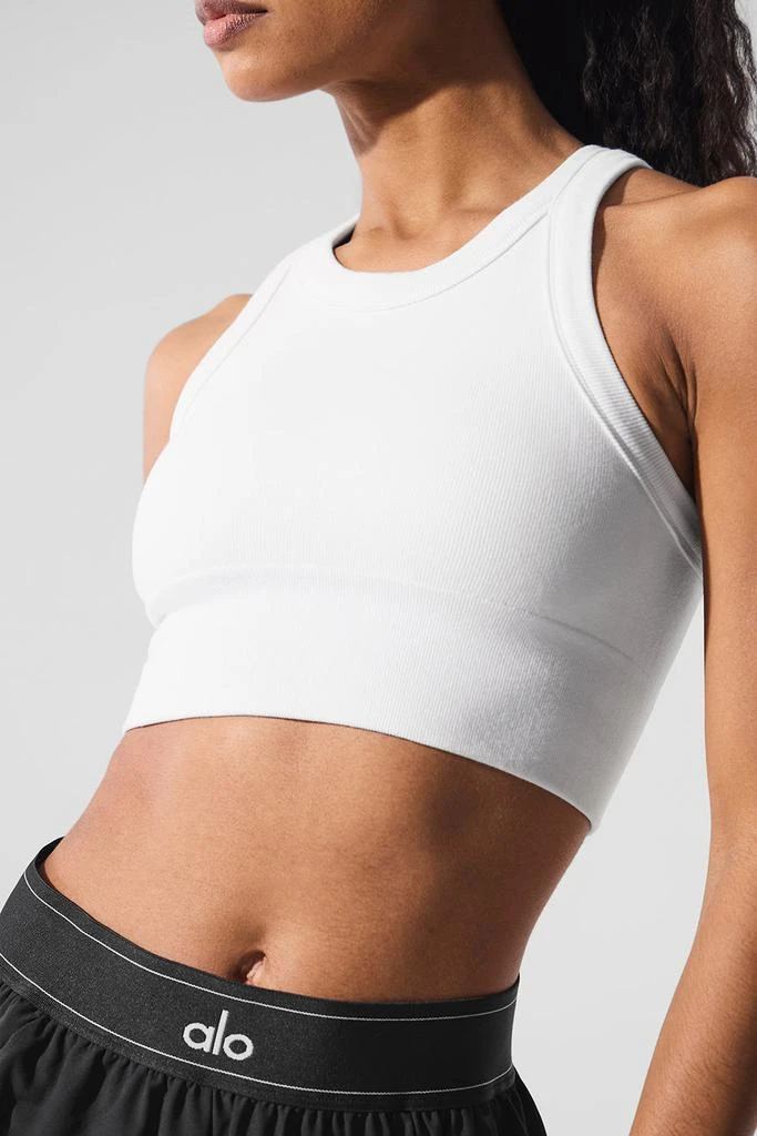 Alo Seamless Delight High Neck Bra - White 4