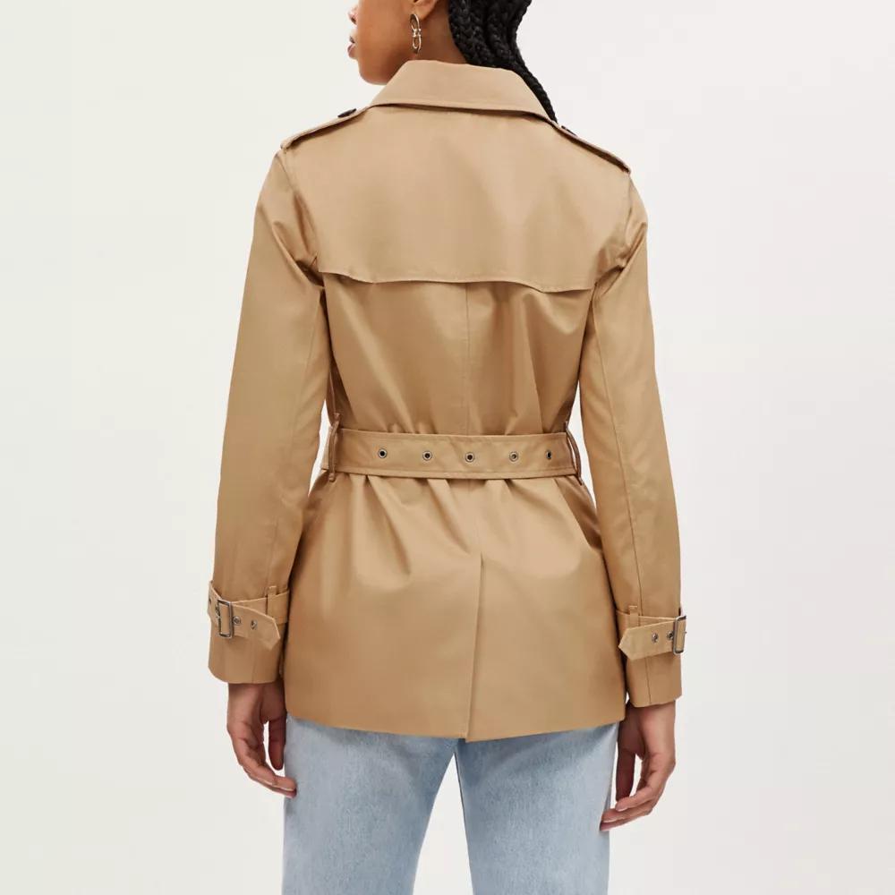 Coach Signature Lapel Short on sale Trench size S