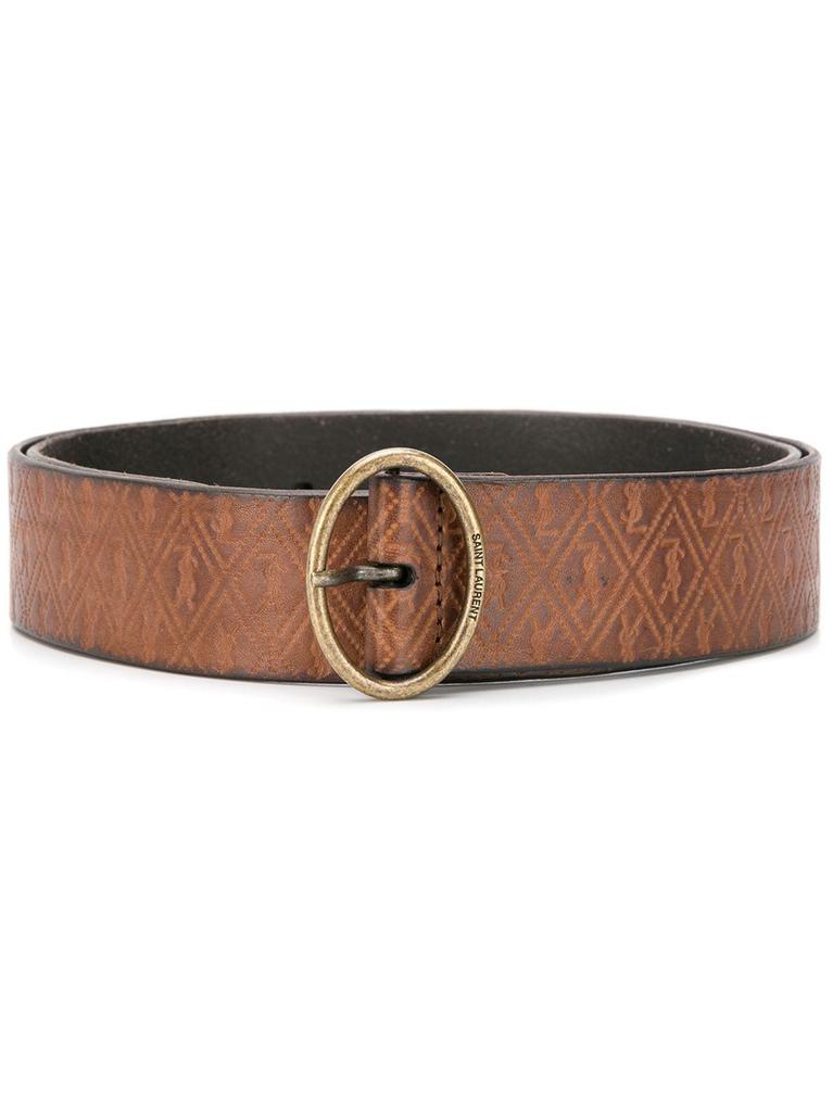 Yves Saint Laurent Monogram oval buckle belt - men