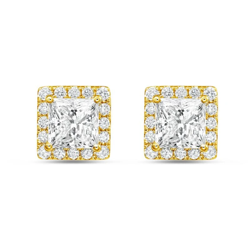 Diana M Jewels 14KT YELLOW GOLD LAB GROWN FASHION EARRINGS WEIGHING 9.00 CTS TW
