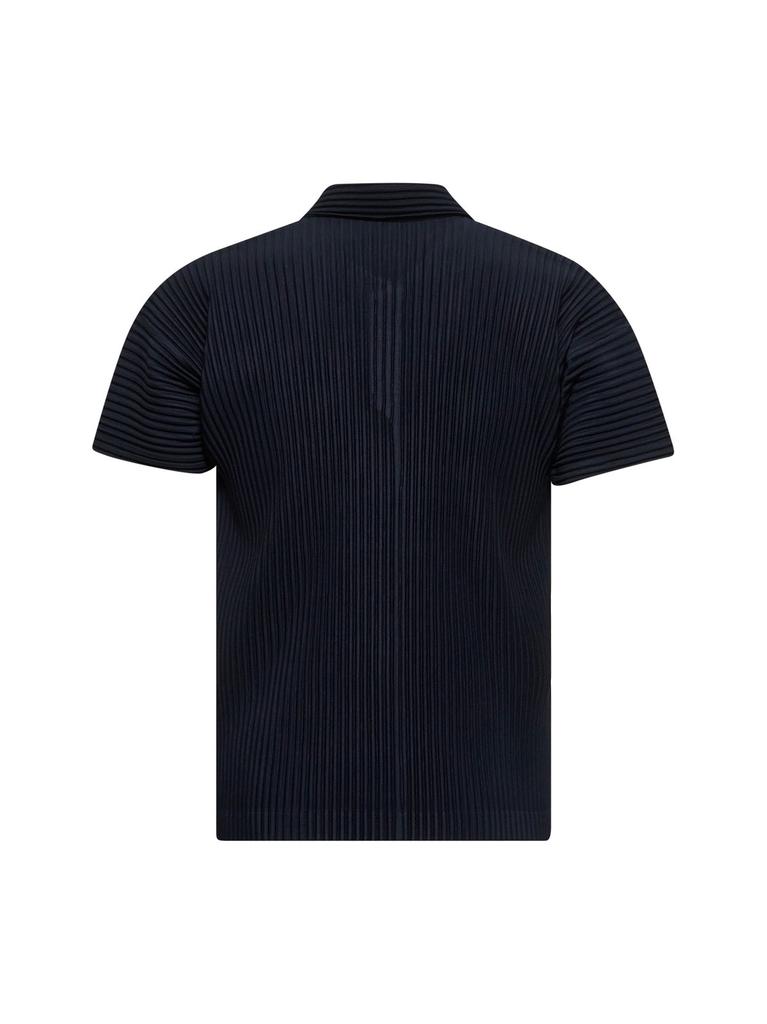 Homme Plissé Issey Miyake Homme Plissé Issey Miyake Pleated Split Neck Polo Shirt