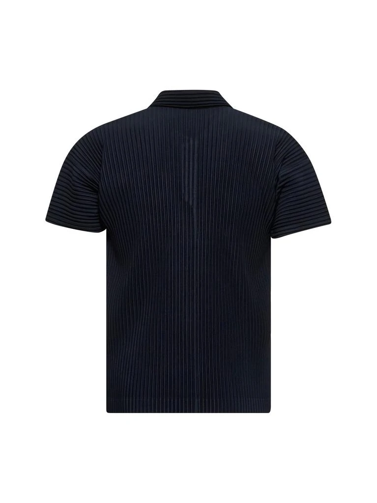 Homme Plissé Issey Miyake Homme Plissé Issey Miyake Pleated Split Neck Polo Shirt 2