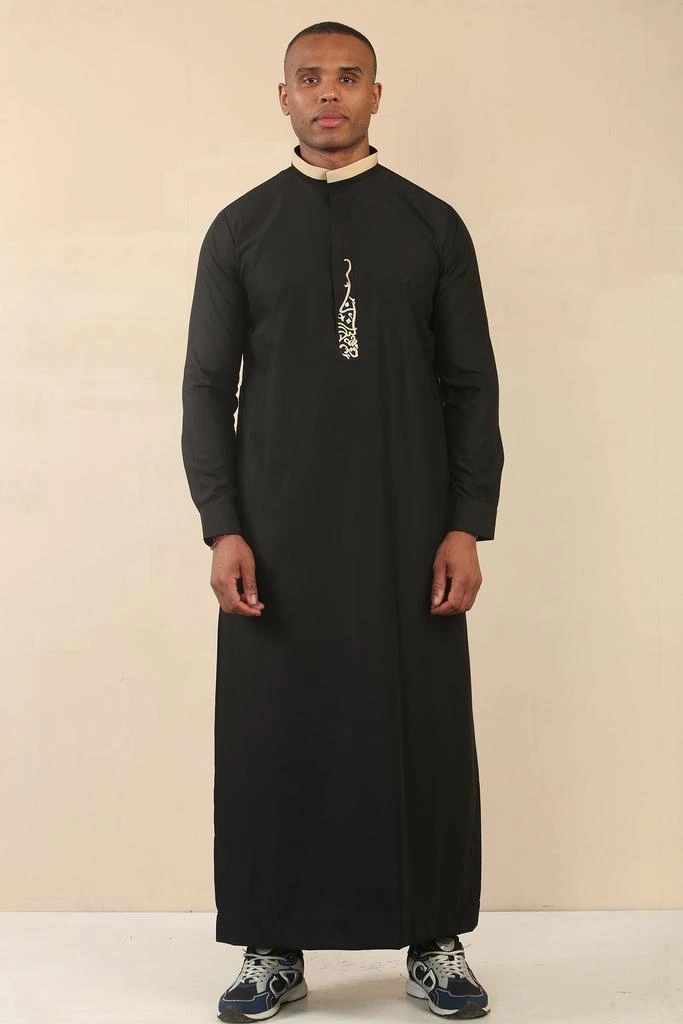 Arabic Thobes Men
s Black Thobe Arab Saudi Emirati Islamic Clothing Jubba Robe