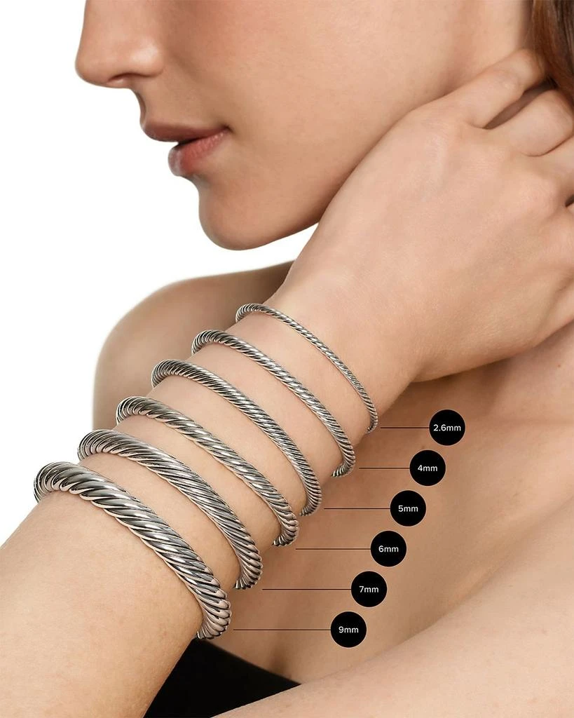 David Yurman Micro Cable Flex® Petite X Bracelet in Sterling Silver with Diamonds 5