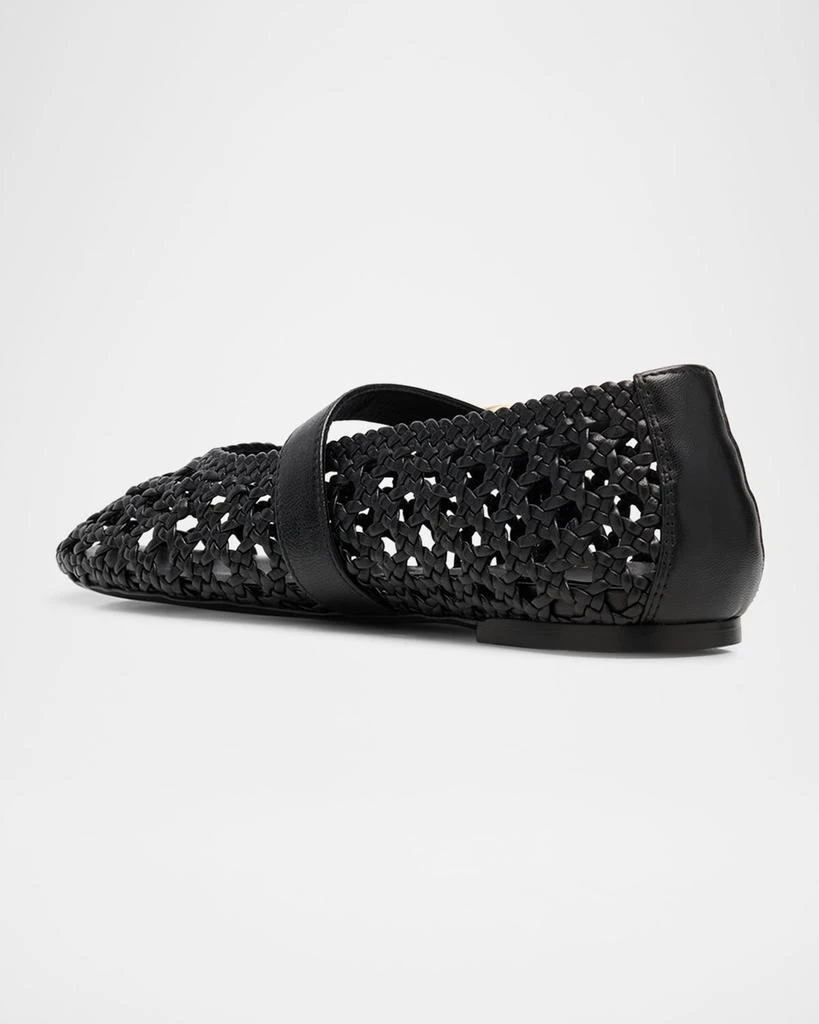 Stuart Weitzman Thea Woven Leather Mary Jane Ballerina Flats 4
