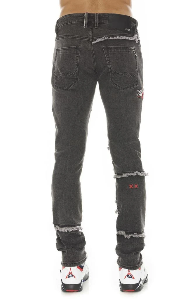 Cult Of Individuality Rocker Mötly Crüe Frayed Slim Fit Stretch Jeans 2