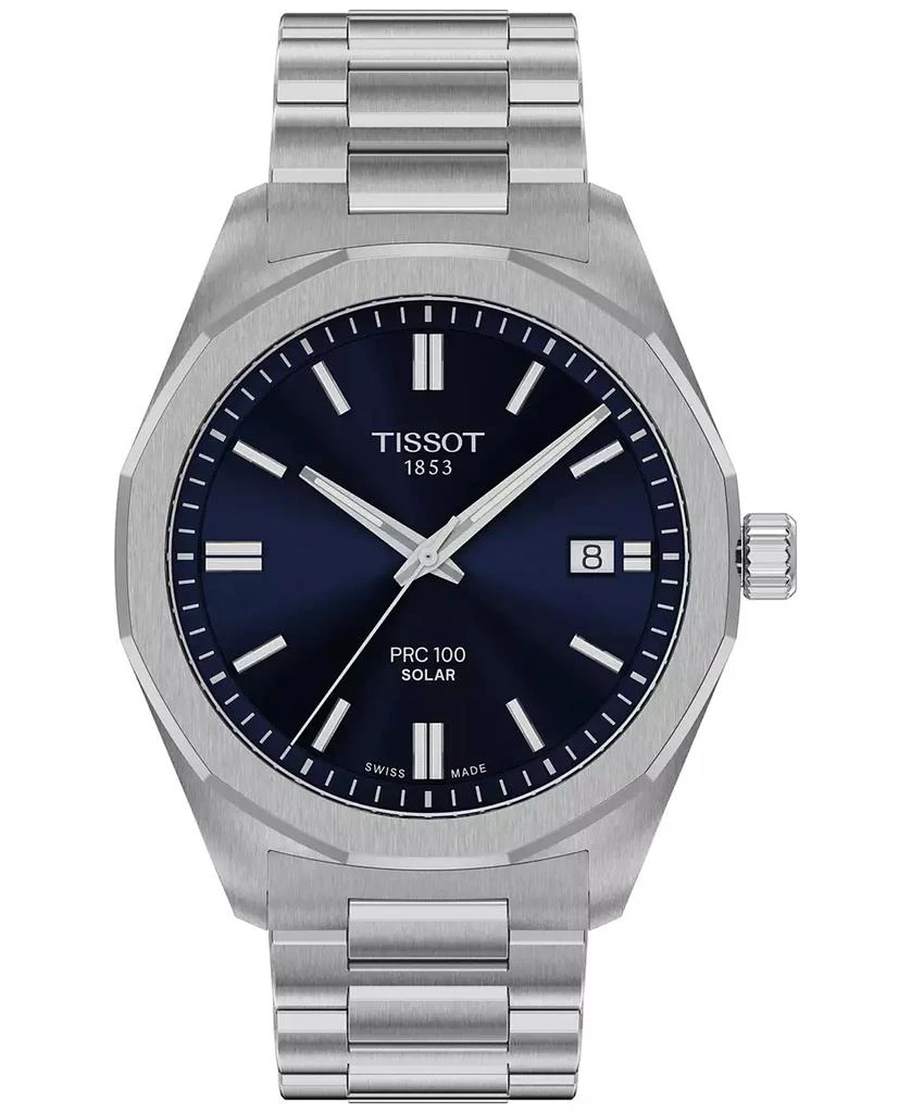 Tissot Men's Swiss PRC 100 Solar Quartz Stainless Steel Bracelet Watch 39mm 1