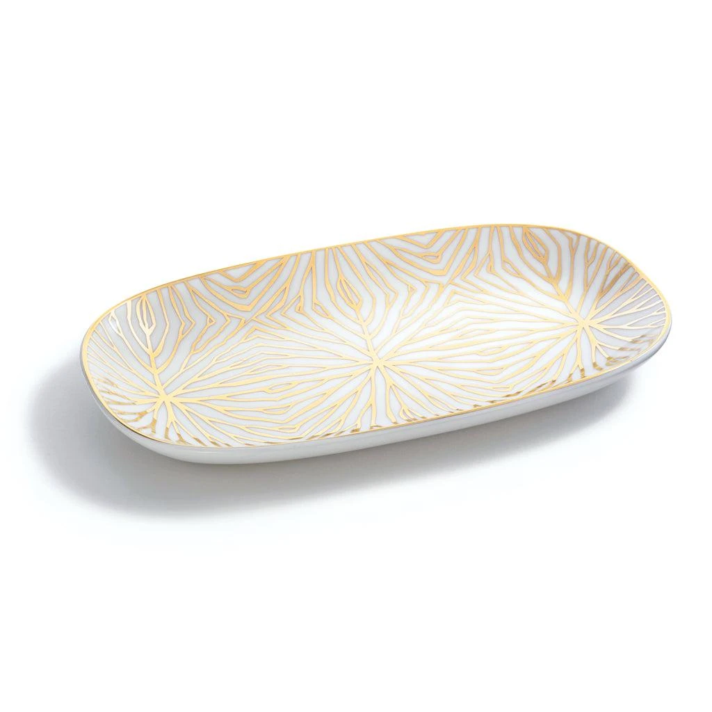 ANNA New York Talianna Lilypad Catchall Tray, White w/ Gold 2
