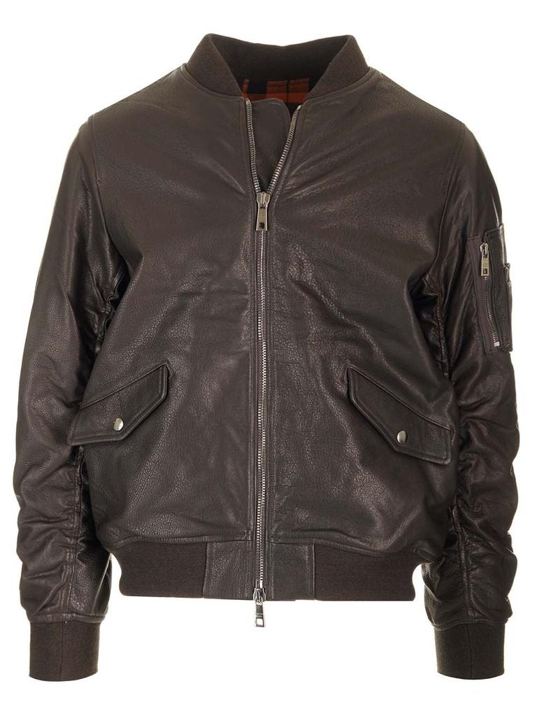 Shop Black MIL Flight Leather Jacket on Sale at BeyondStyle