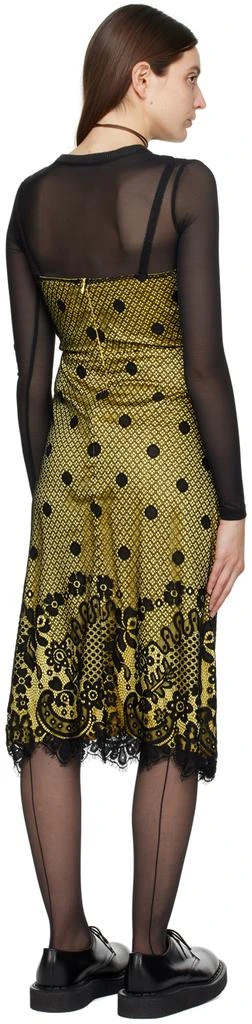 Anna Sui Yellow & Black Washed Midi Dress 3