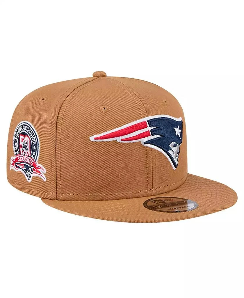 New Era Men's Tan New England Patriots Color Pack 9FIFTY Snapback Hat with Side Patch 1