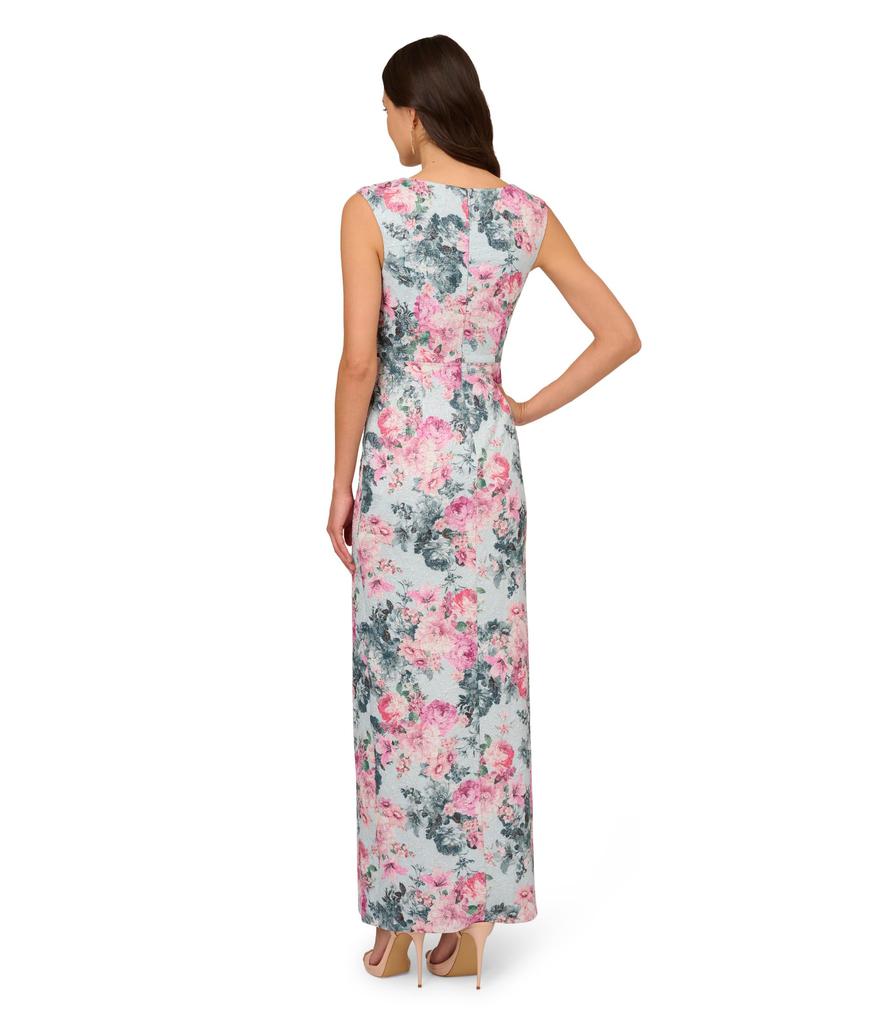 Adrianna Papell Jacquard Long Dress