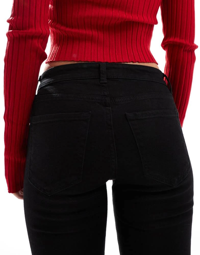 Bershka Bershka Petite high waisted flared jeans in black 4