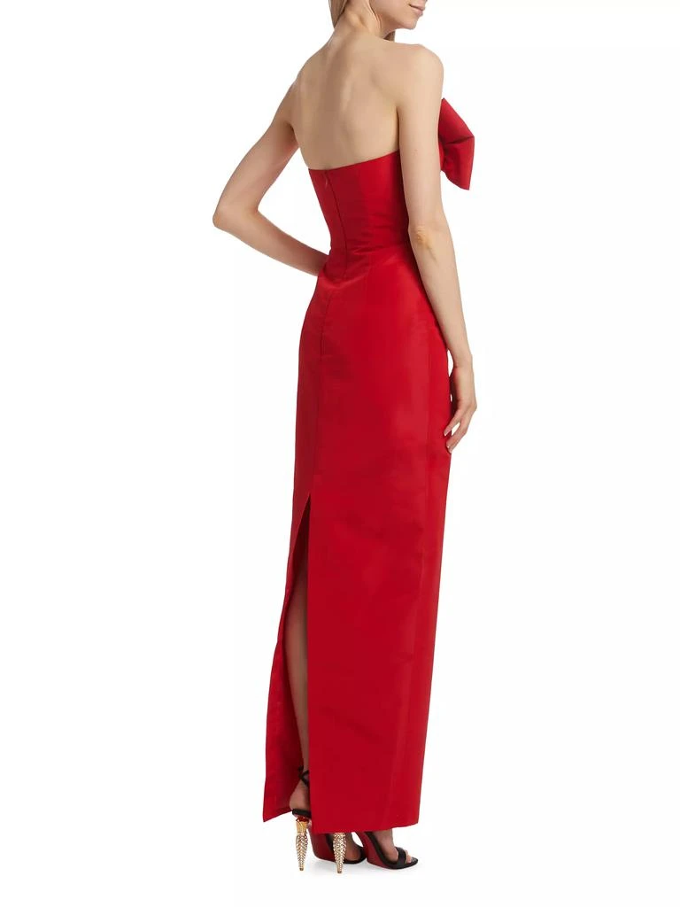 Alexia María Romina Silk Bow-Embellished Column Gown 5