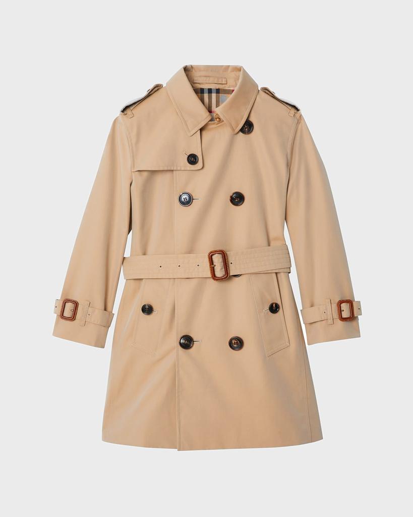 Burberry Mayfair Collared Trench Coat, Size 3-14