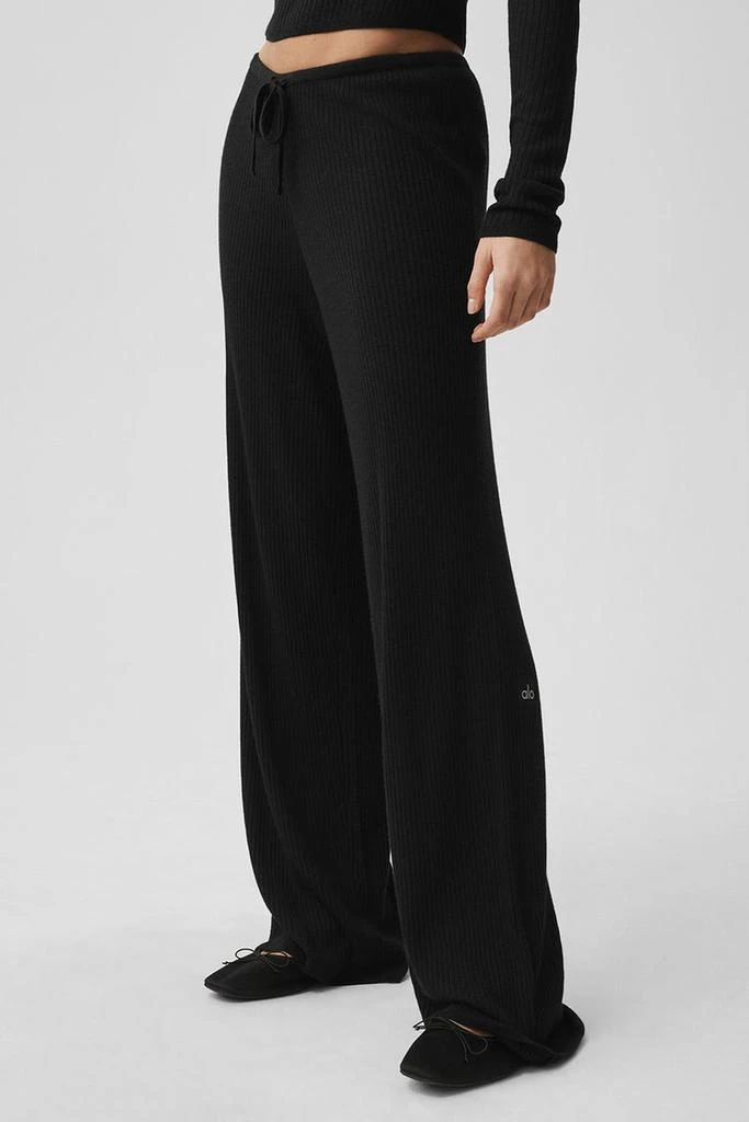 Alo Sweater Knit Mid-Rise Unwind Wide Leg Pant - Espresso 3