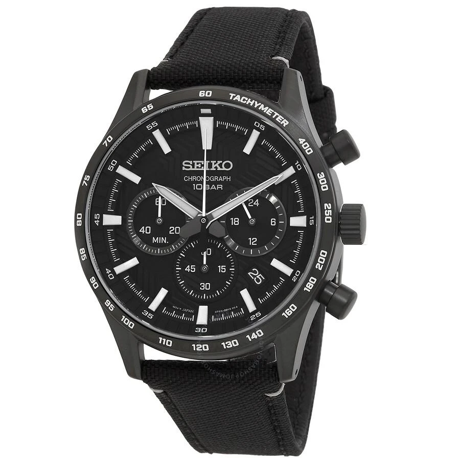 Seiko Essentials Chronograph Quartz Black Dial Men's Watch SSB417 1