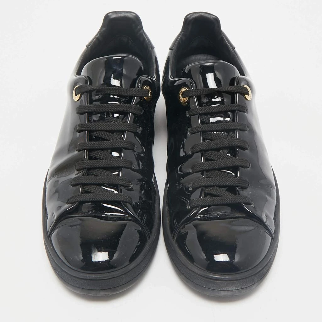 Louis Vuitton Louis Vuitton Black Patent Leather Frontrow Low Top Sneakers Size 38 3