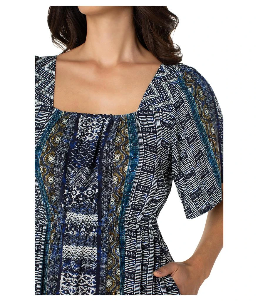 Liverpool Los Angeles Elbow Sleeve Square Neck Woven Maxi Dress With Pockets 3