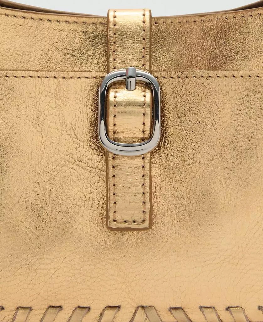 Mango Women's Leather Metallic Bag 7