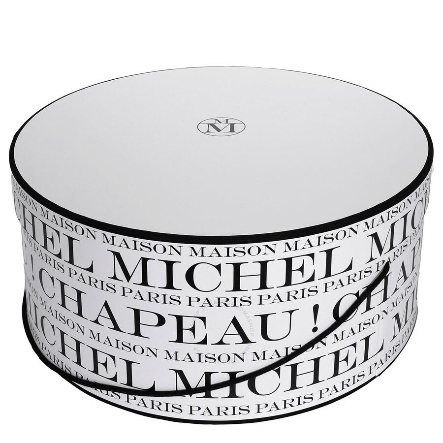 MAISON MICHEL White Recyclable Black Short Hat Box