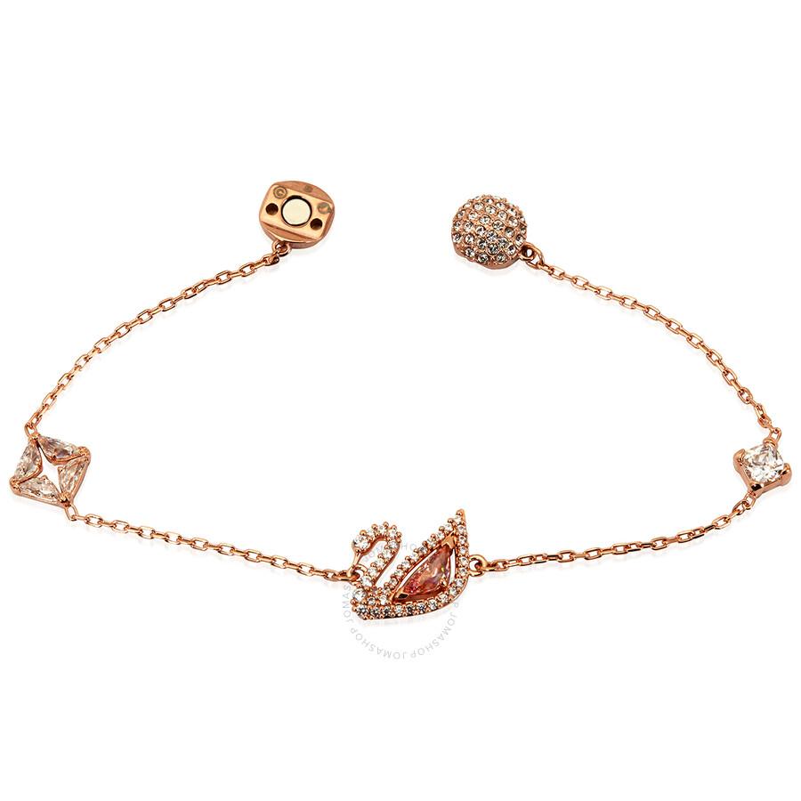 Swarovski Rose Gold-Tone Plated Pink Swan Bracelet