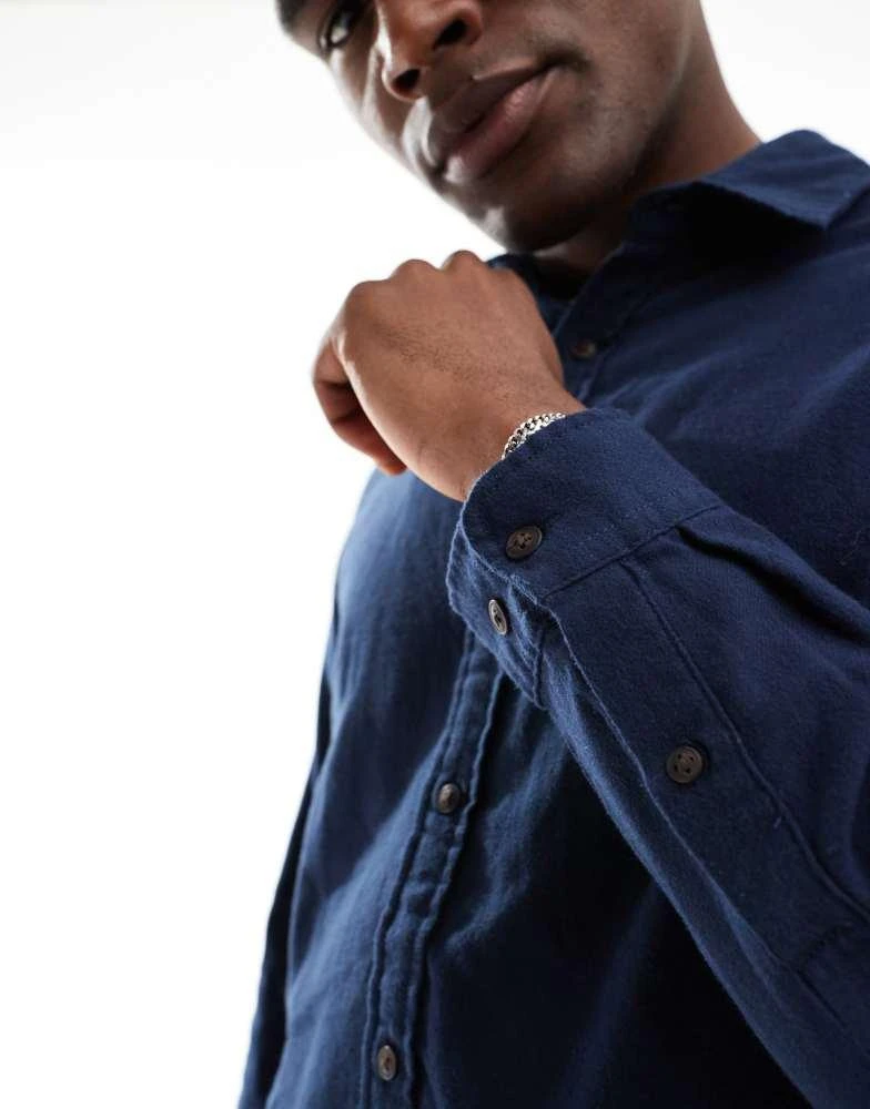 Jack & Jones Jack & Jones flannel shirt in navy 2