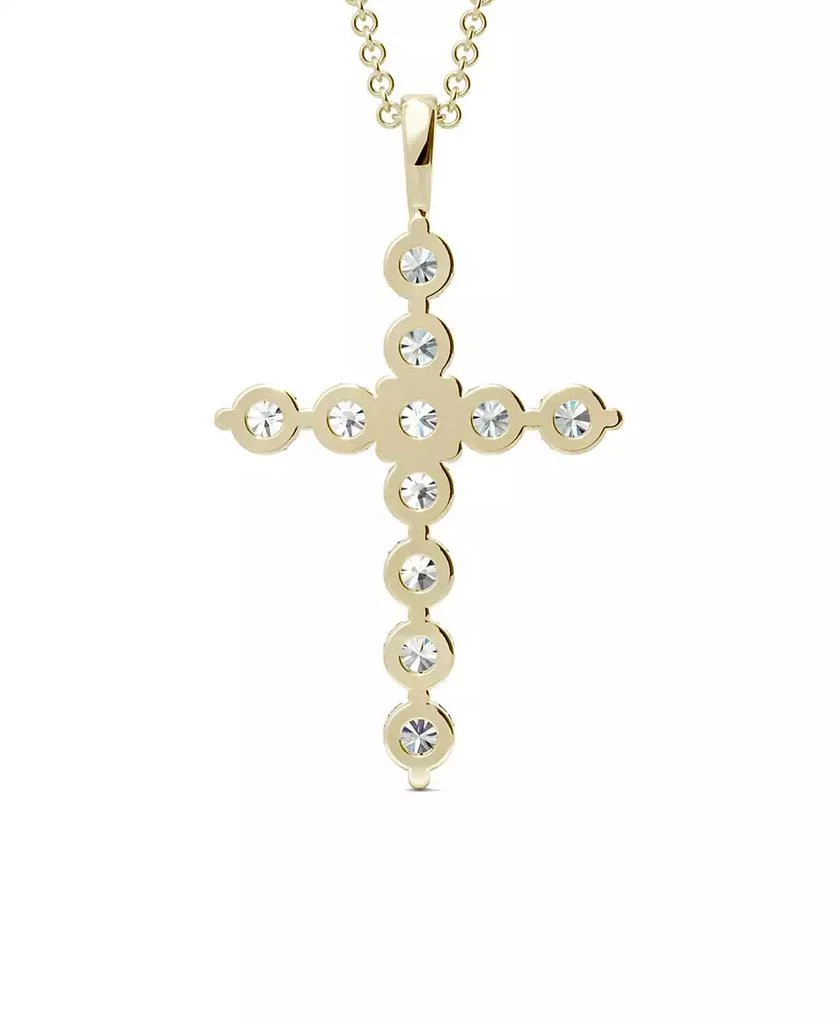 Charles & Colvard Moissanite Cross Pendant 1-1/10 ct. t.w. Diamond Equivalent in 14k White or Yellow Gold 3